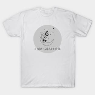 Affirmation Collection - I Am Grateful (Gray) T-Shirt